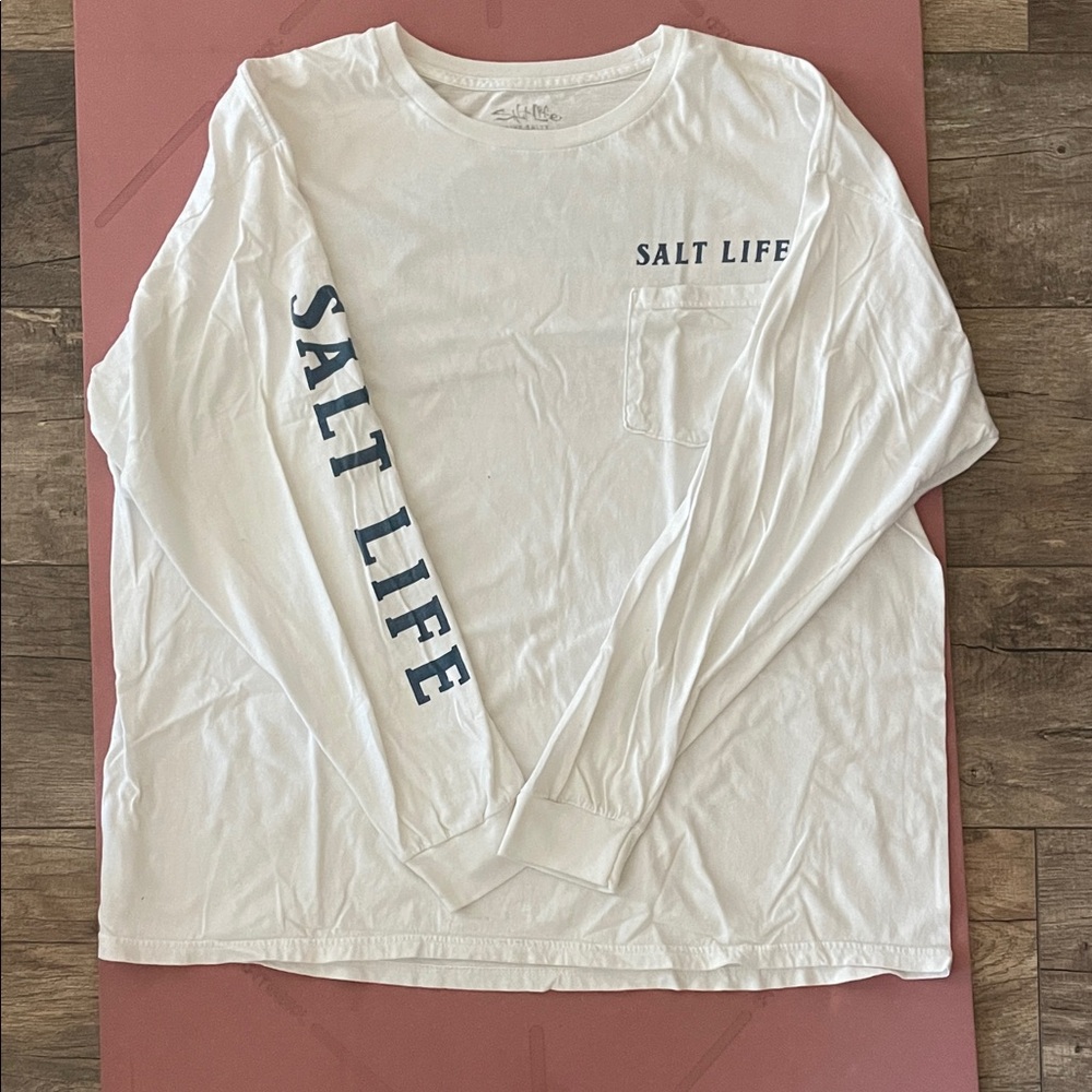 Salt Life White and Red Graphic Long Sleeve Shirt